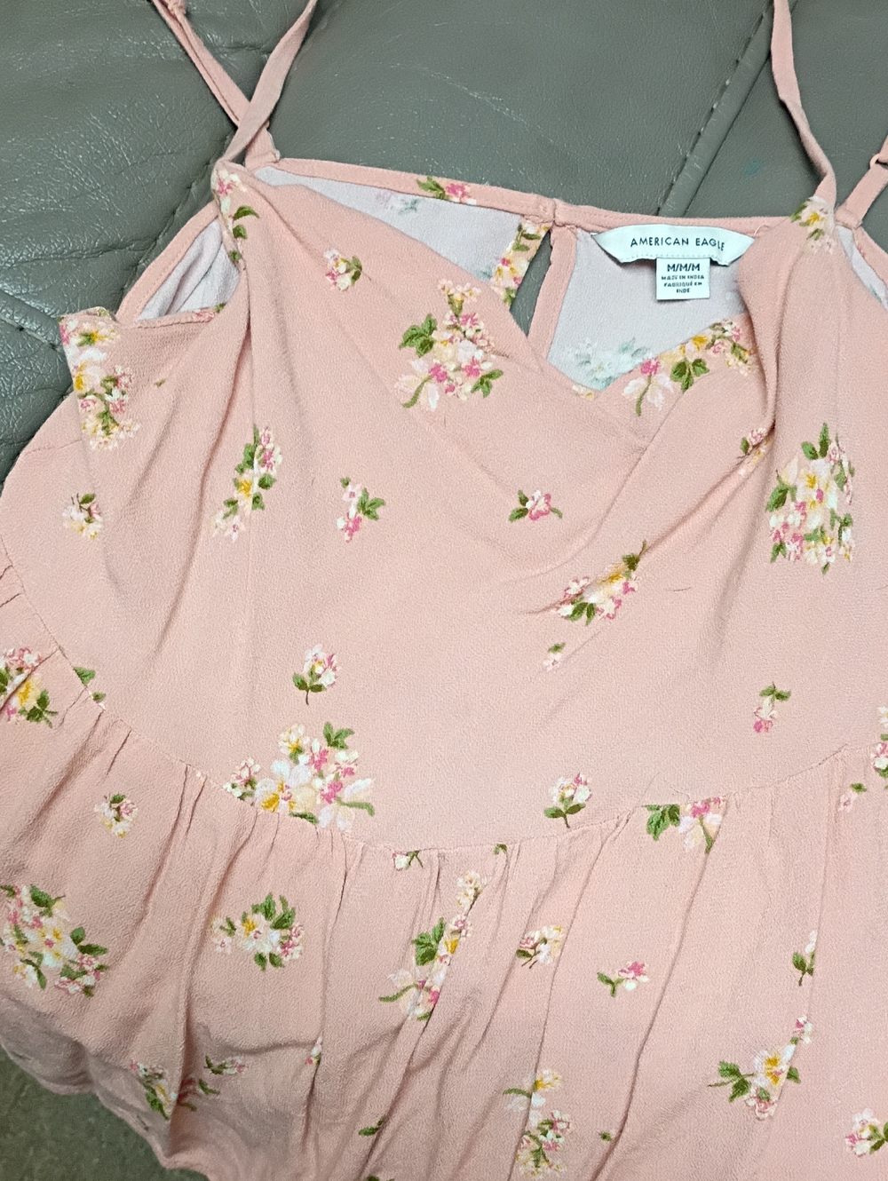 American Eagle Outfitters Pink Floral Spaghetti Strap Tank